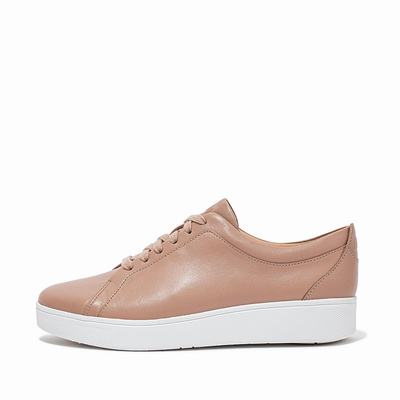 Fitflop Rally Leather - Sneaker Damen - Beige (AUD218764)